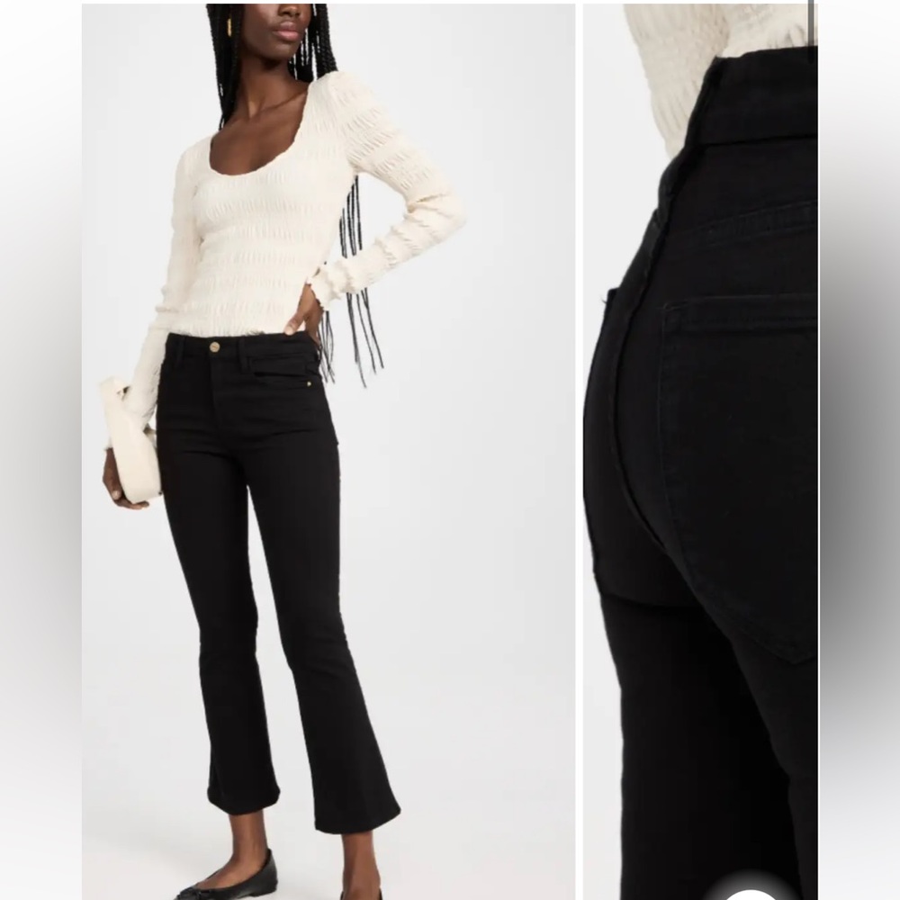 Frame Le Crop Mini Boot Jeans Film Noir